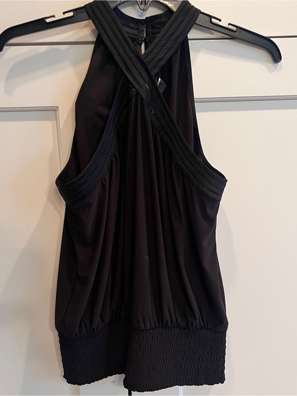 White House Black Market black cross front halter top-xxs